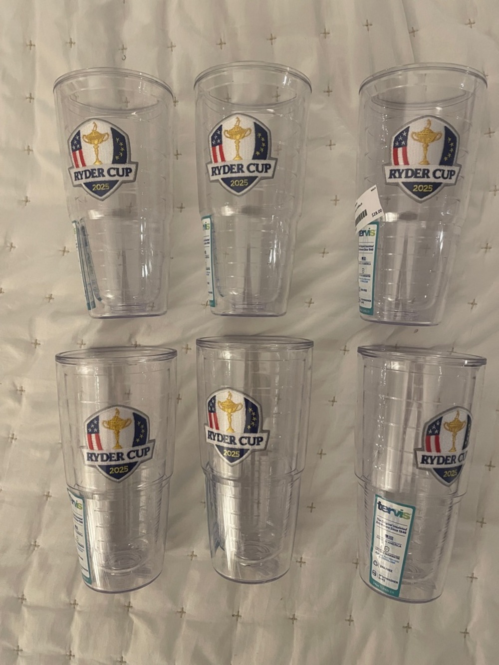 Ryder Cup Tervis Tumblers (6) Bethpage Black PGA new 24 oz MSRP $144